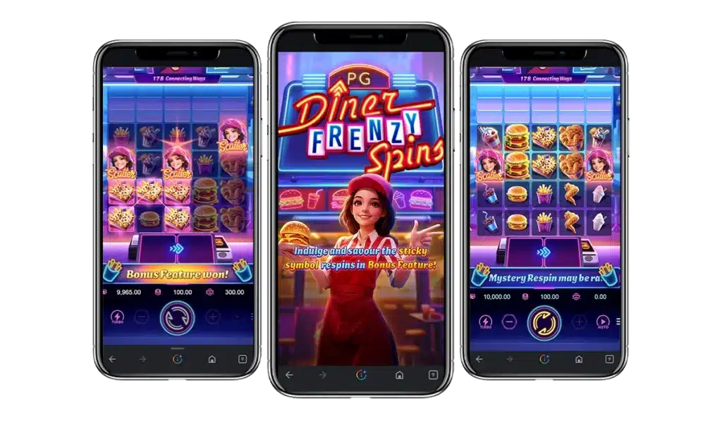 รูปแบบลักษณะของตัวเกม Diner Frenzy Spins
